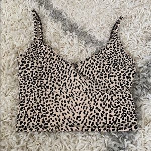 cropped leopard top!!NEVERWORN!!